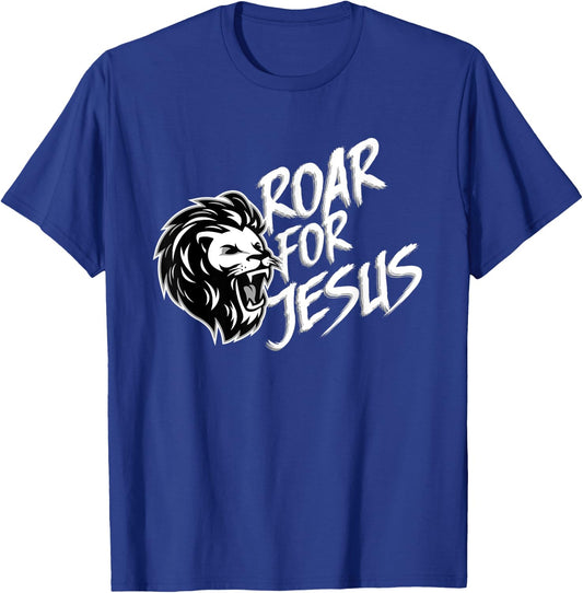 Roar For Jesus Funny Lion VBS Christian Gift Men Women Kids T-Shirt - T-Shirt | Royal