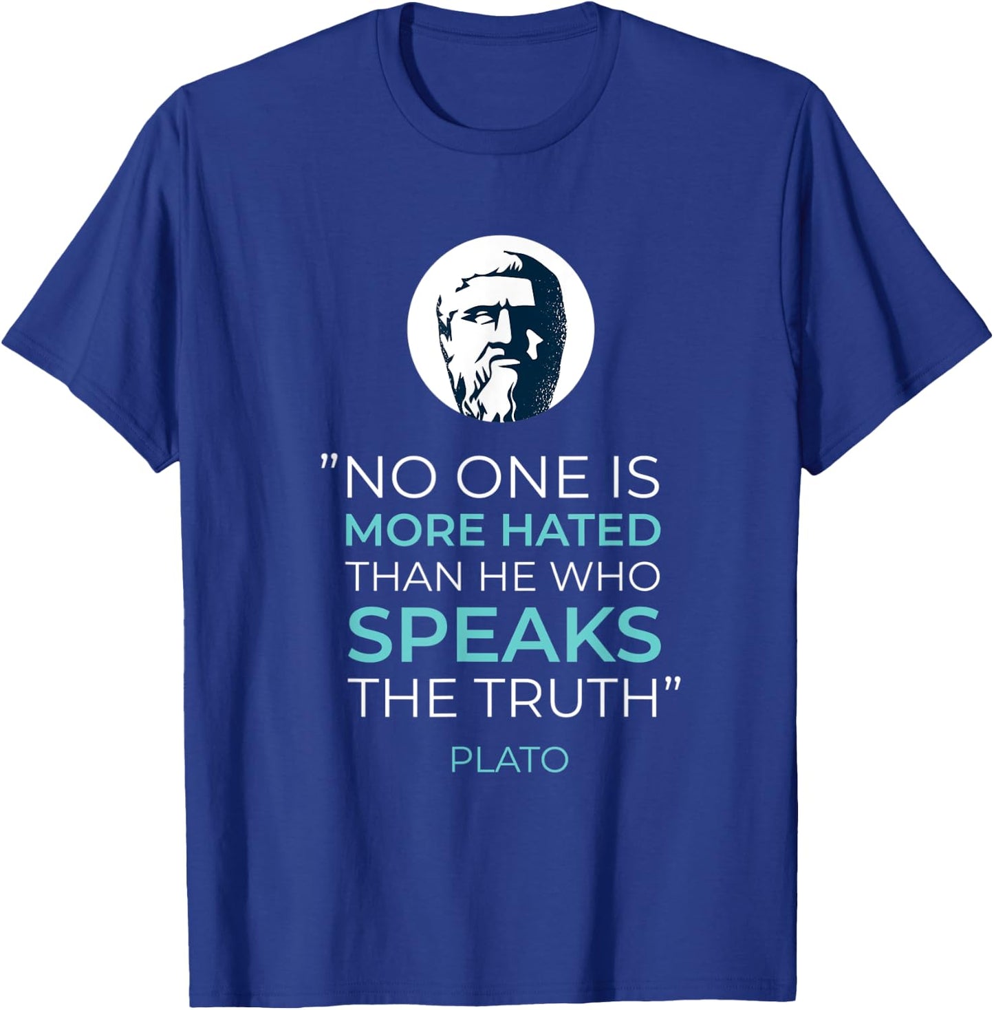 Plato Quote Design T-Shirt - T-Shirt | Royal