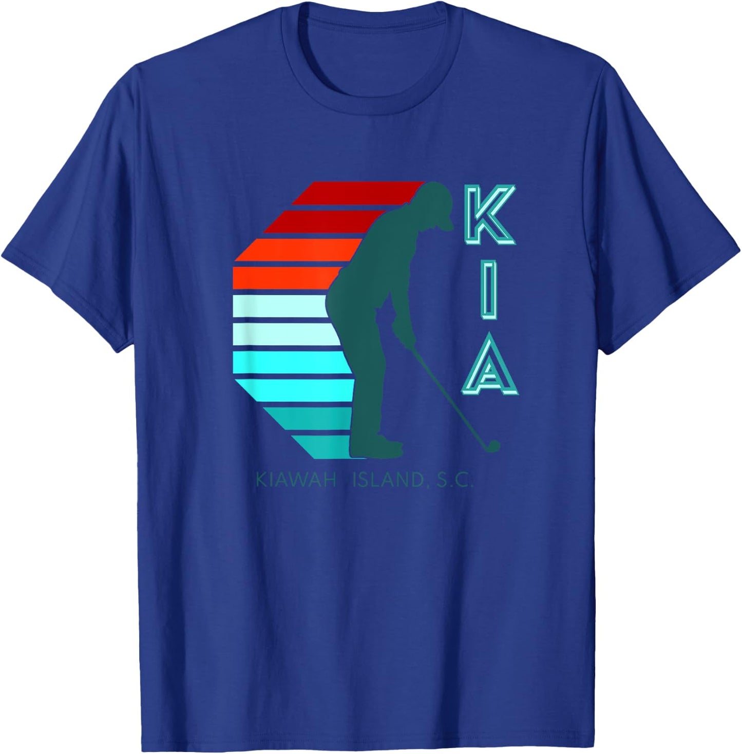 South Carolina Golfing Pro Retro Beach Kiawah Island Golf T-Shirt - T-Shirt | Royal