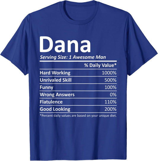 DANA Nutrition Funny Birthday Personalized Name Gift T-Shirt - T-Shirt | Royal