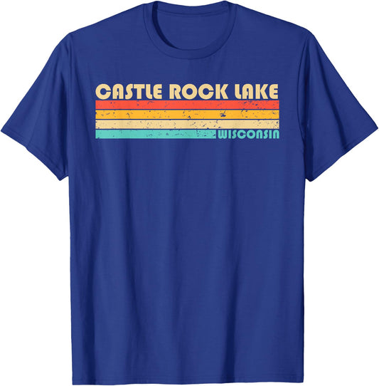 CASTLE ROCK LAKE WISCONSIN Funny Fishing Camping Summer T-Shirt - T-Shirt | Royal