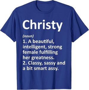 CHRISTY Definition Personalized Name Funny Christmas Gift T-Shirt - T-Shirt | Royal