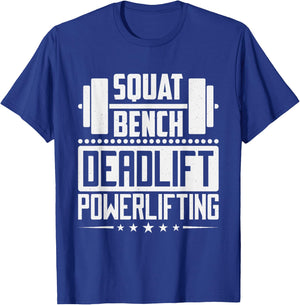 Powerlifting Squat Bench Deadlift Design Lifters T-Shirt - T-Shirt | Royal