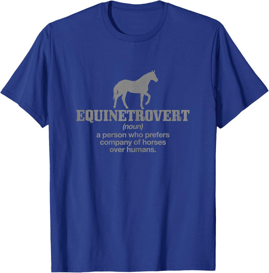 Equinetrovert Definition Funny Horse Riding Horse Girl Gift T-Shirt - T-Shirt | Royal