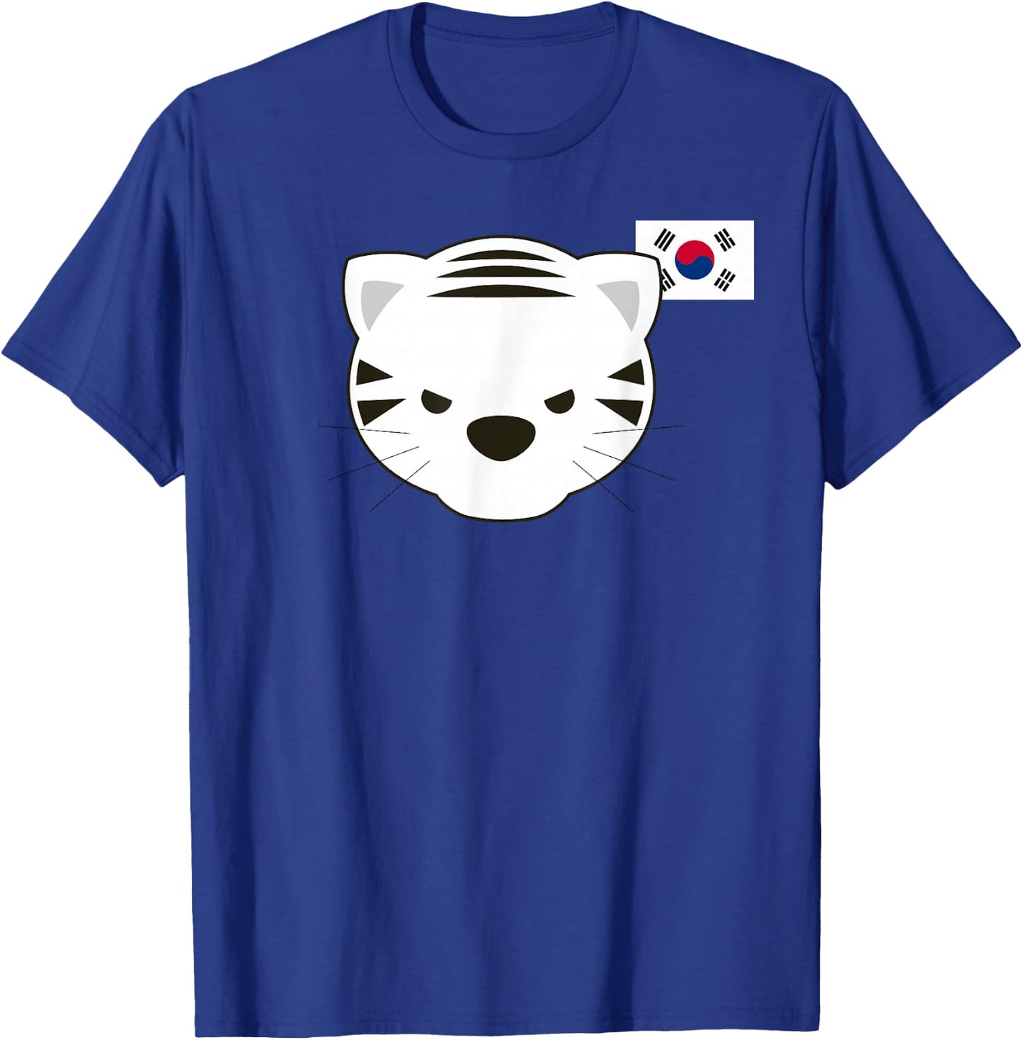White Siberian Tiger South Korean Flag T-Shirt - T-Shirt | Royal