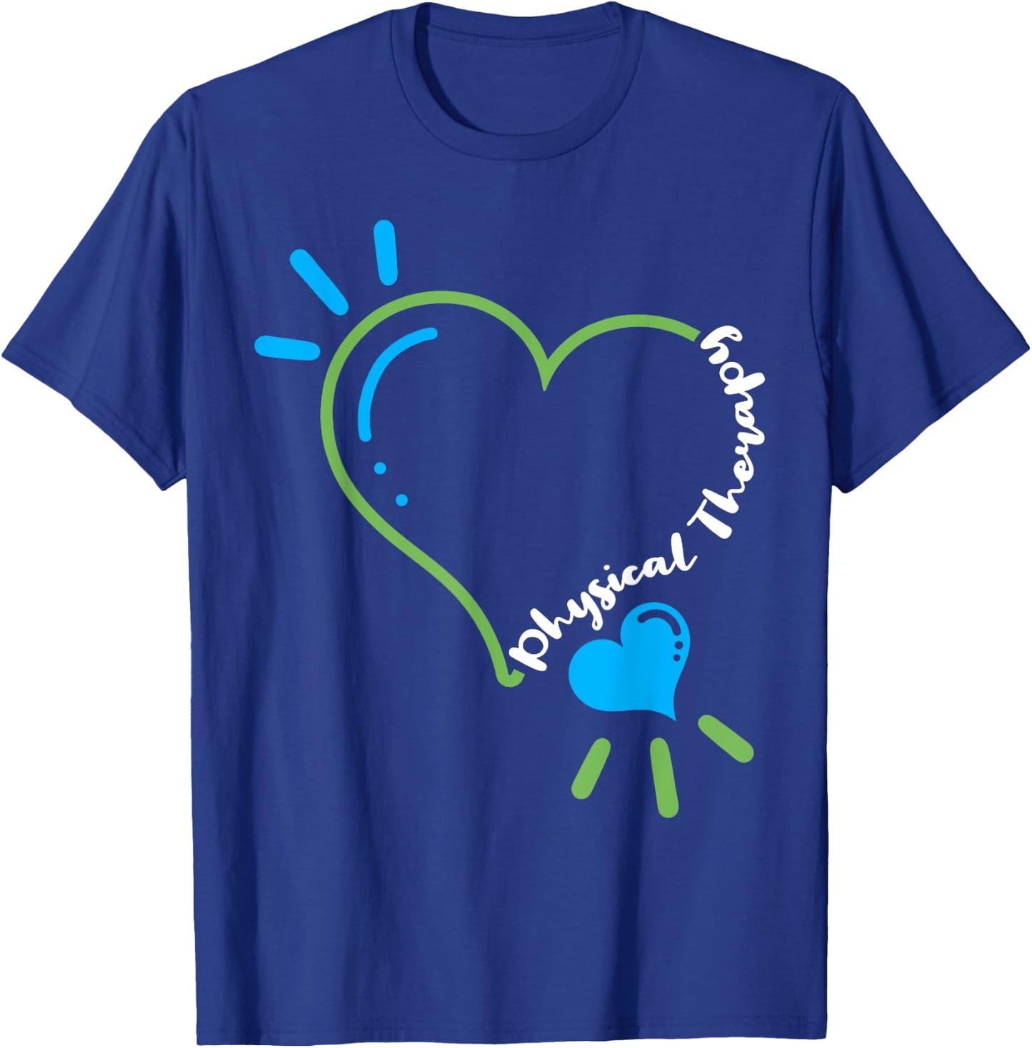 Physical Therapy Heart Physiotherapy PT Rehab Therapist Gift T-Shirt - T-Shirt | Royal