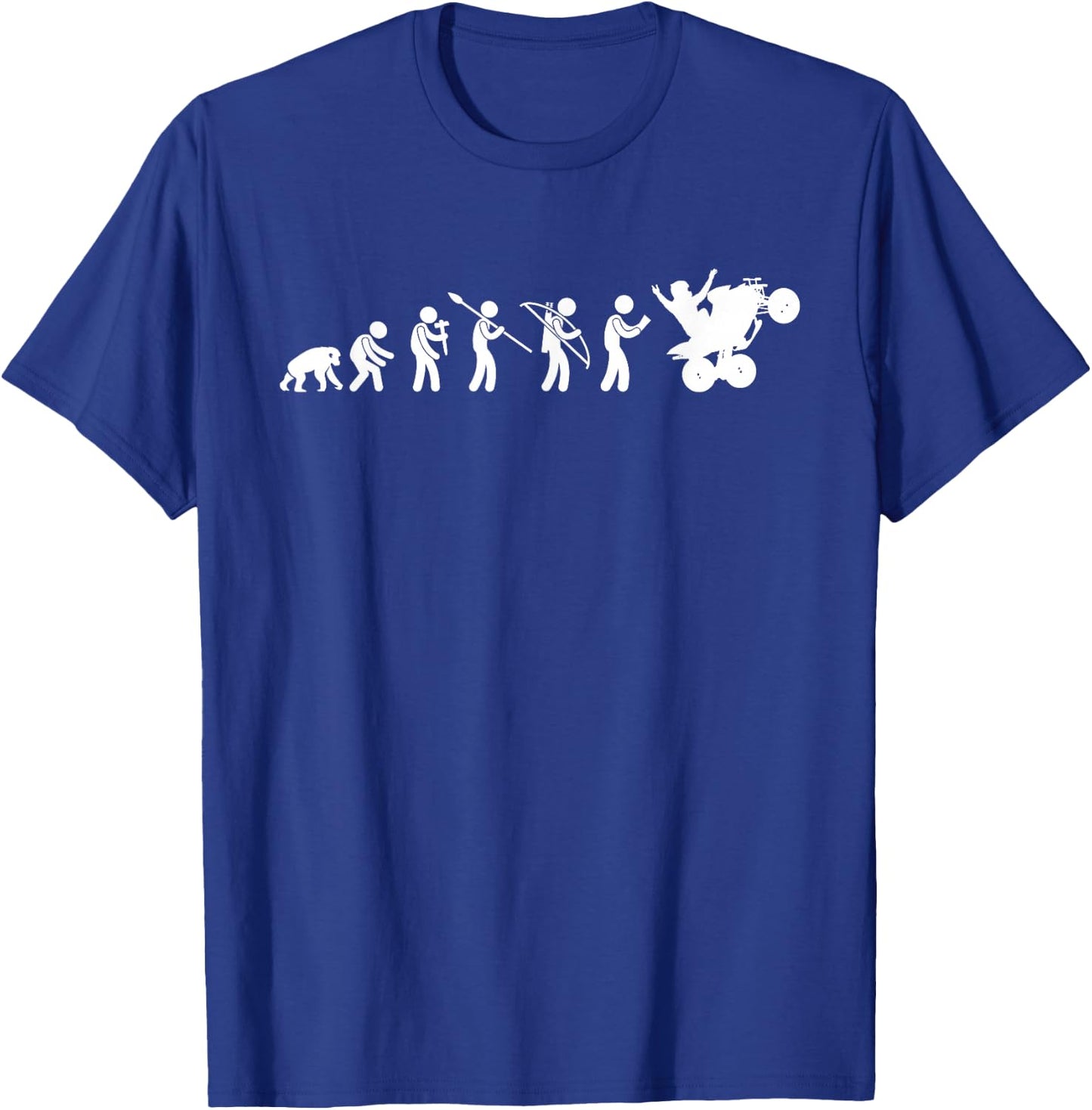 Quad Evolution - Four Wheeling ATV 4 Wheeler T-Shirt - T-Shirt | Royal