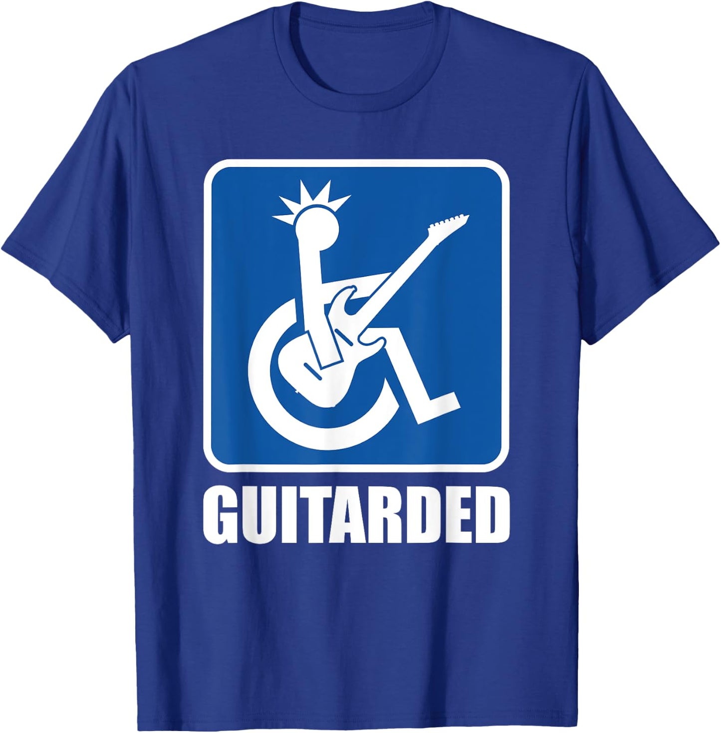 Musician Gifts Guitar Black Women's Medium Classic Fit Short Sleeve Music Themed T-Shirt - T-Shirt | Royal