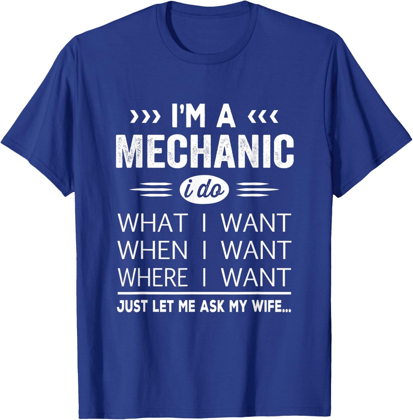 Mechanic Husband Gift From Wife Present Idea Funny Quote T-Shirt - T-Shirt | Royal