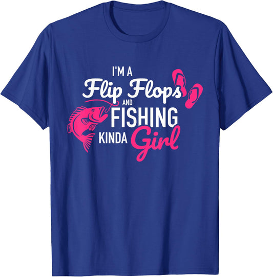 I'm a flip flops and fishing kinda girl T-Shirt - T-Shirt | Royal