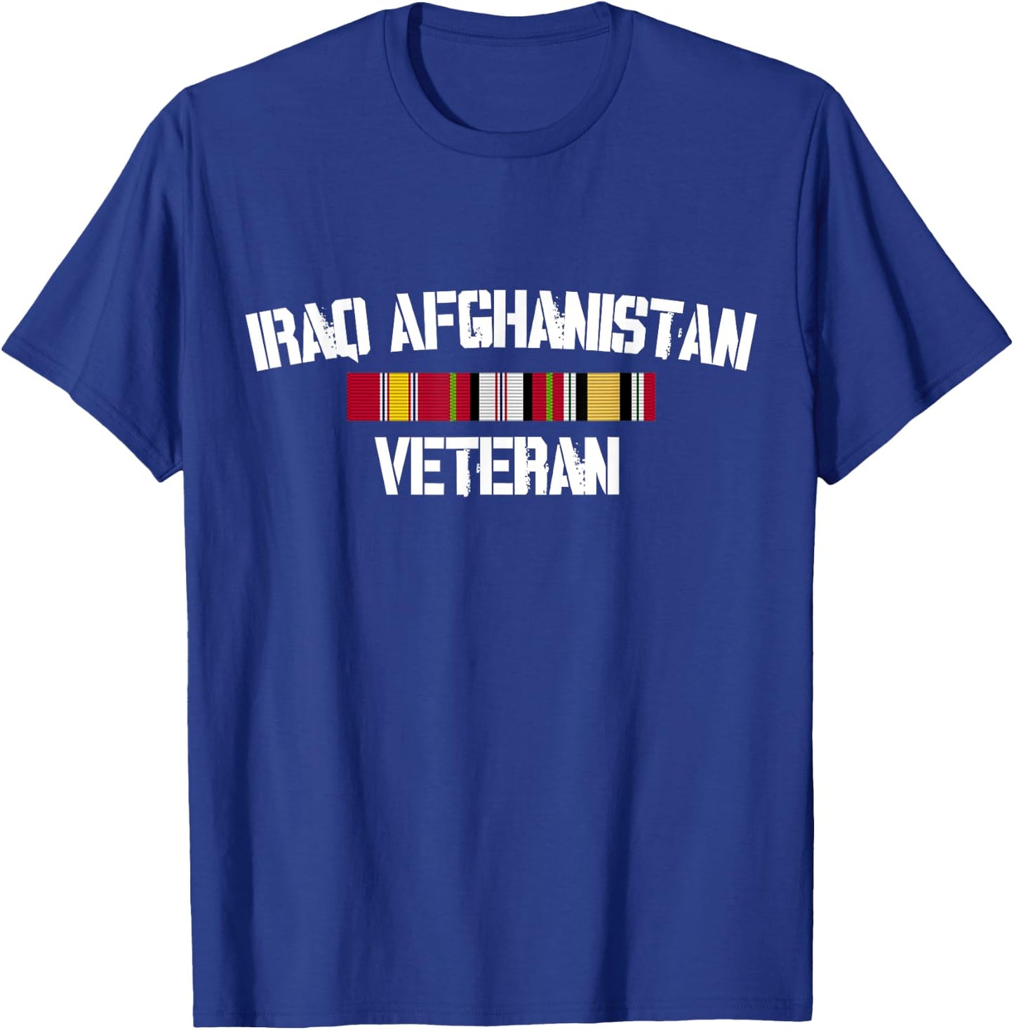 Iraq Afghanistan Veteran Pride Service Ribbon T-Shirt - T-Shirt | Royal