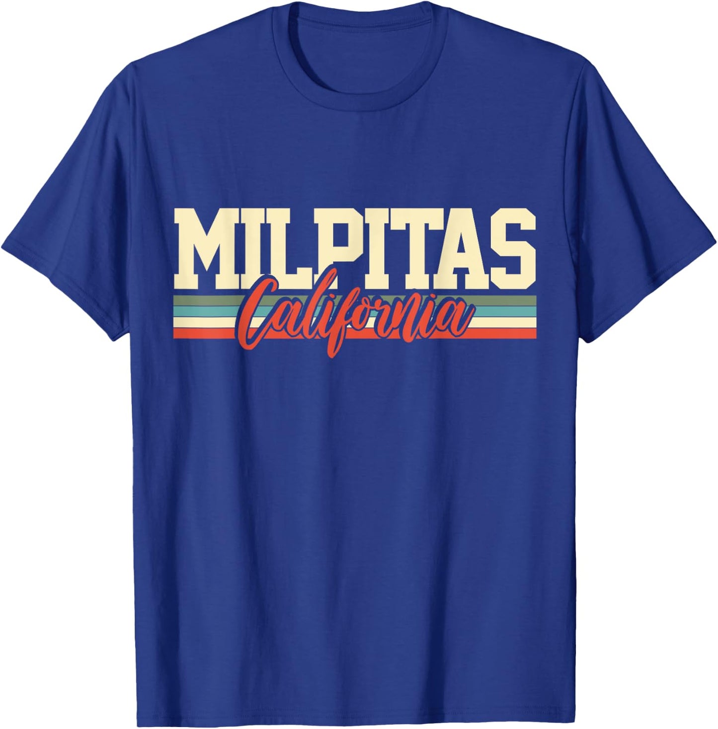 Milpitas California Retro T-Shirt - T-Shirt | Royal