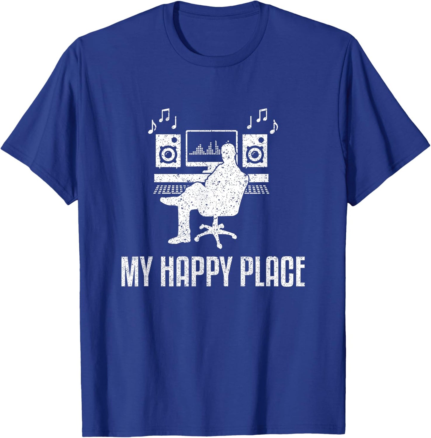 Funny Audio Engineer - Music Producer My Happy Place T-Shirt - T-Shirt | Royal