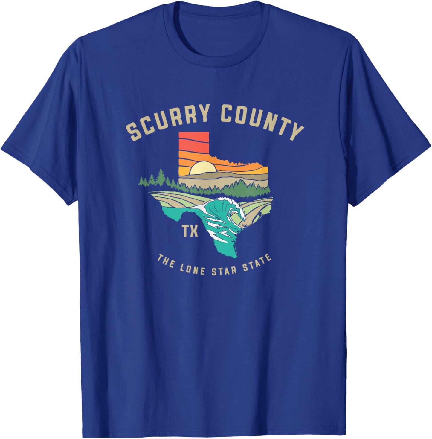 Scurry County Texas Outdoors Vintage Nature Design T-Shirt - T-Shirt | Royal
