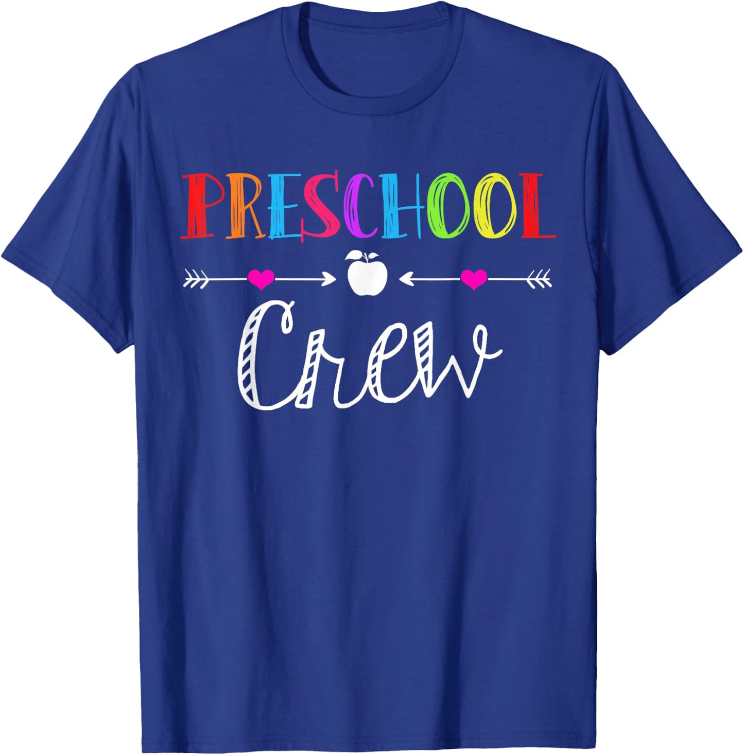 Preschool Crew Teacher Funny First Day Of School Kids Gift T-Shirt - T-Shirt | Royal