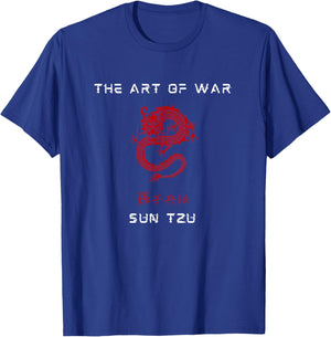 The Art of War Sun Tzu Traditional Chinese Red Dragon T-Shirt - T-Shirt | Royal