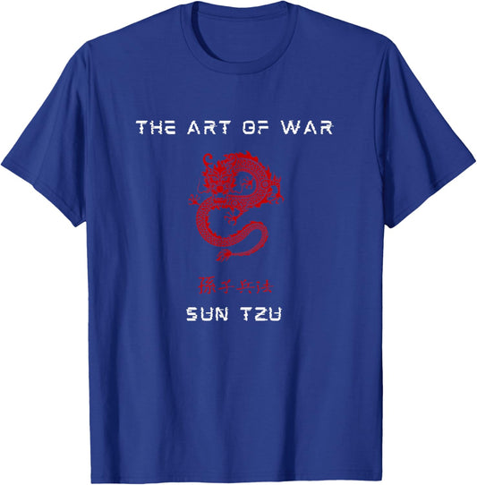 The Art of War Sun Tzu Traditional Chinese Red Dragon T-Shirt - T-Shirt | Royal