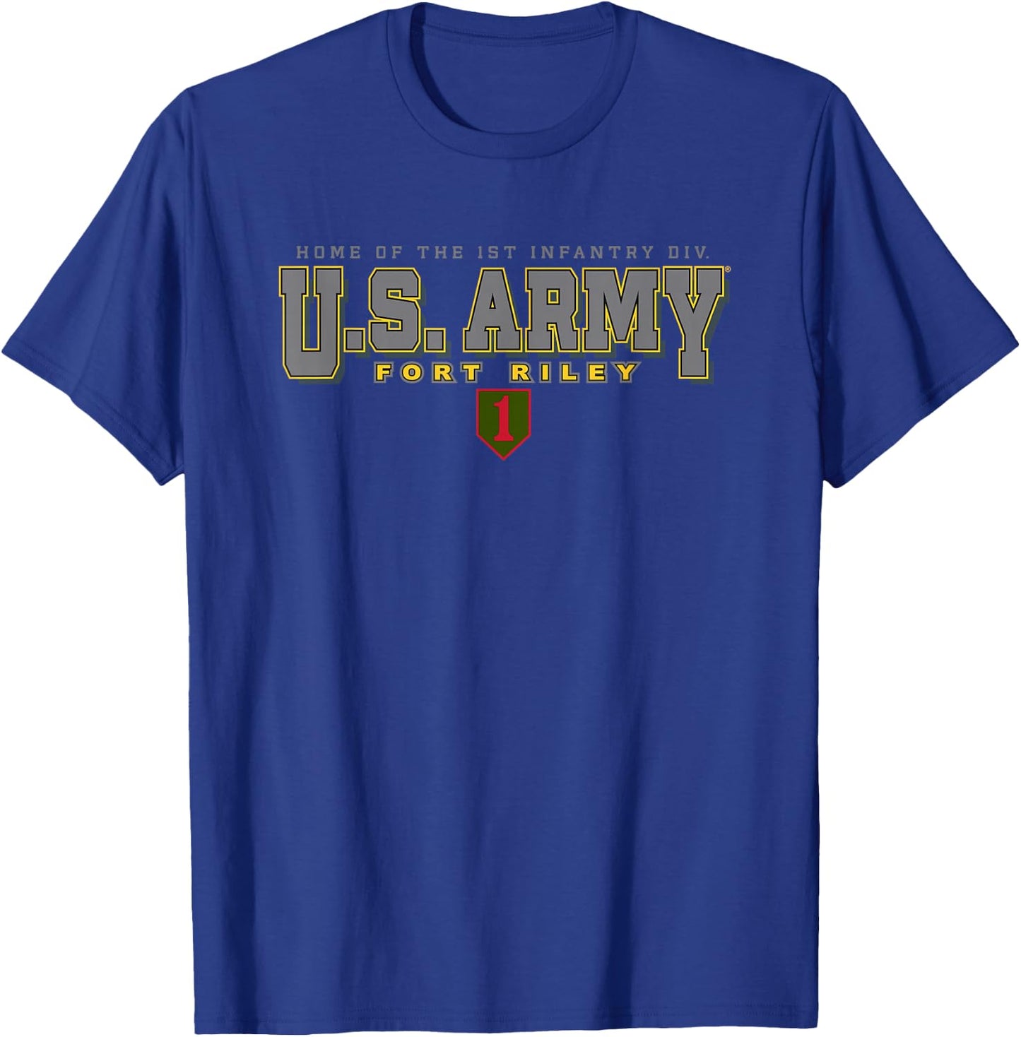 Fort Riley United States Army Military Black T-Shirt - T-Shirt | Royal