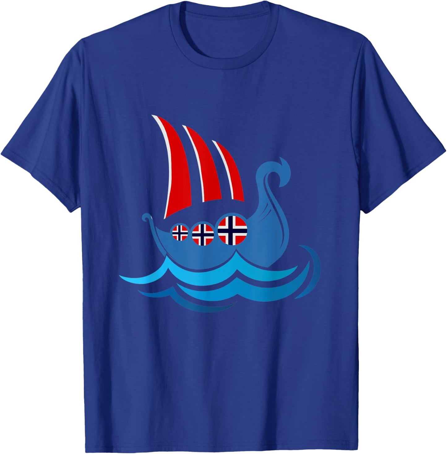 Nordic Norwegian Flag Scandinavia Ship Norway T-Shirt - T-Shirt | Royal