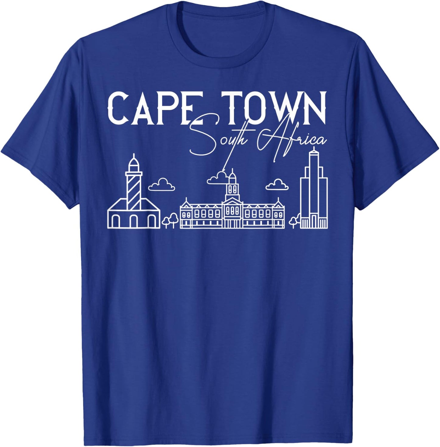 Cape Town South Africa City Skyline Map Travel T-Shirt - T-Shirt | Royal