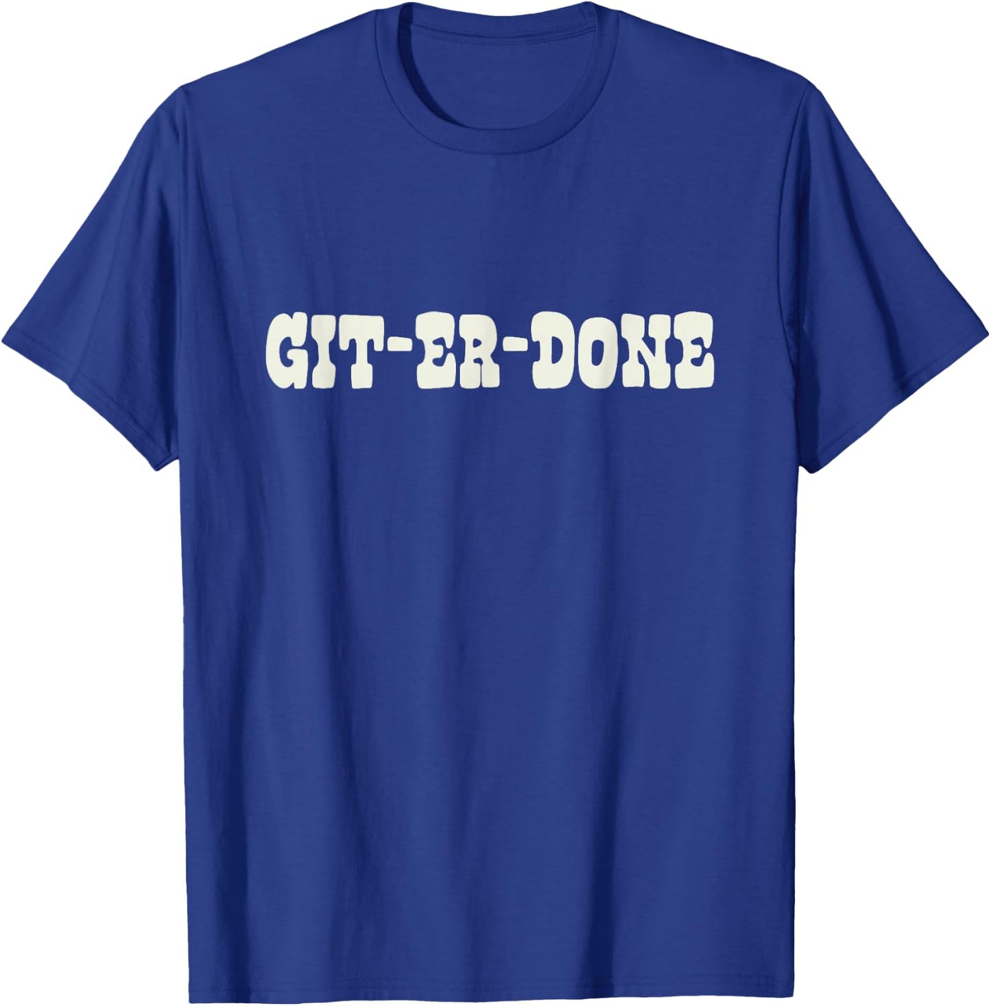 TropicalTees Git-Er-Done Adult Texas - Black, Small T-Shirt - T-Shirt | Royal