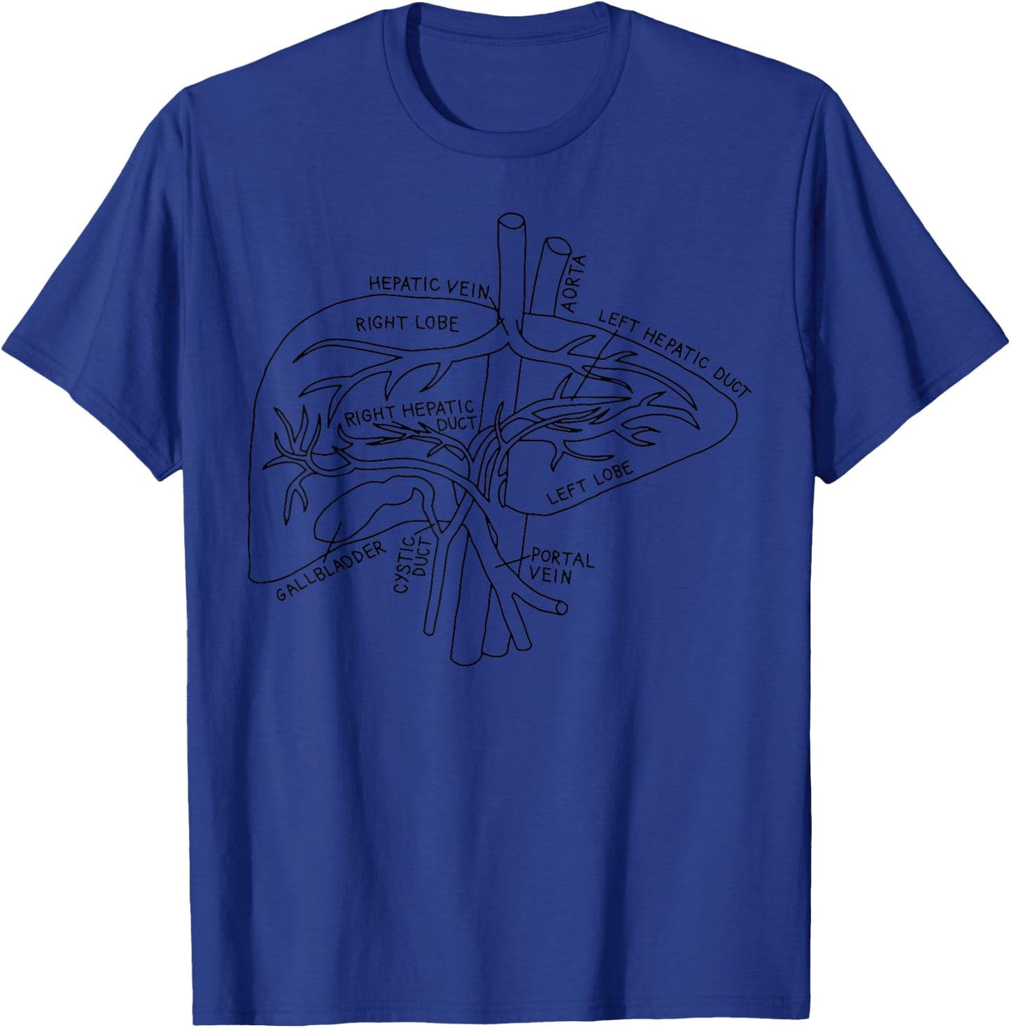 Hepatologist Liver Anatomy Hepatology Gastroenterologist T-Shirt - T-Shirt | Royal