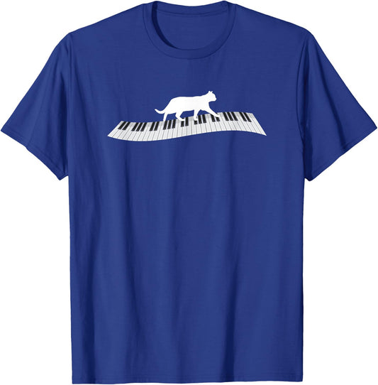 Cat Keyboards Piano Men Women Girls Kids T-Shirt - T-Shirt | Royal