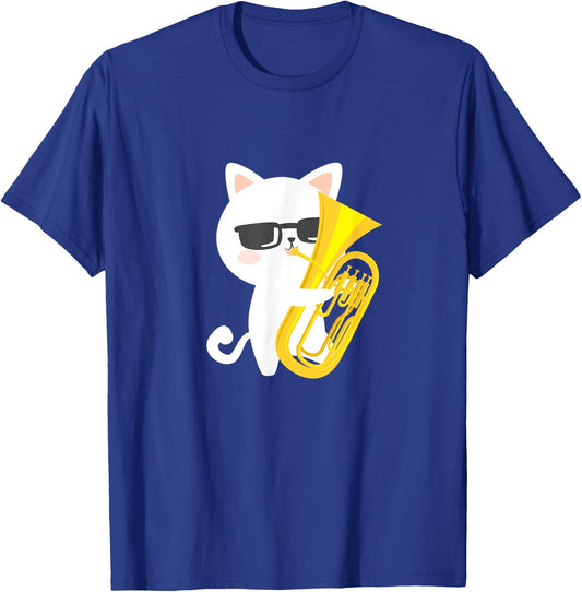 Baritone Cat Cute Baritone Euphonium Player Cat Owner Kawaii Women Girls Kids T-Shirt - T-Shirt | Royal