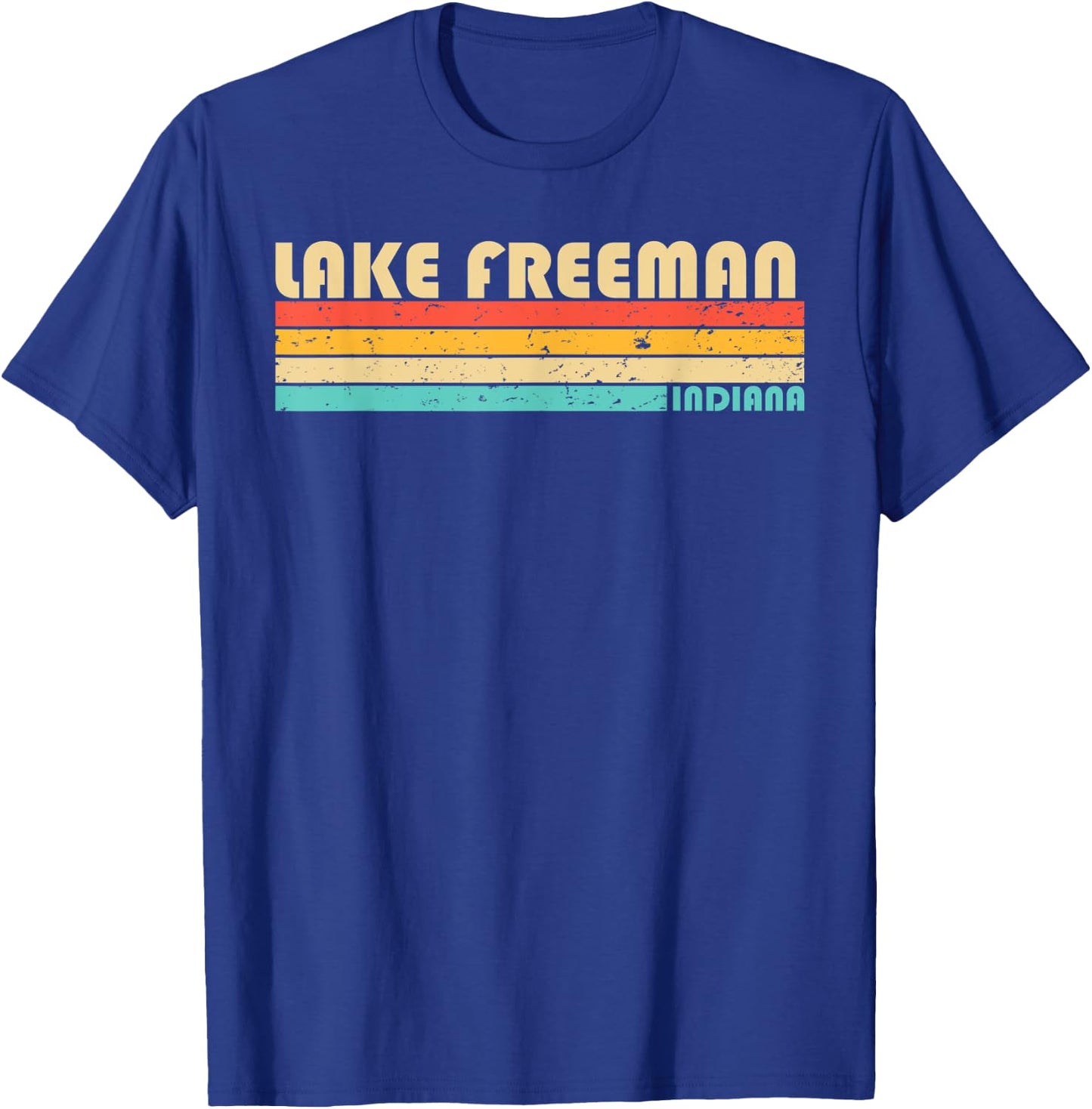 LAKE FREEMAN INDIANA Funny Fishing Camping Summer T-Shirt - T-Shirt | Royal