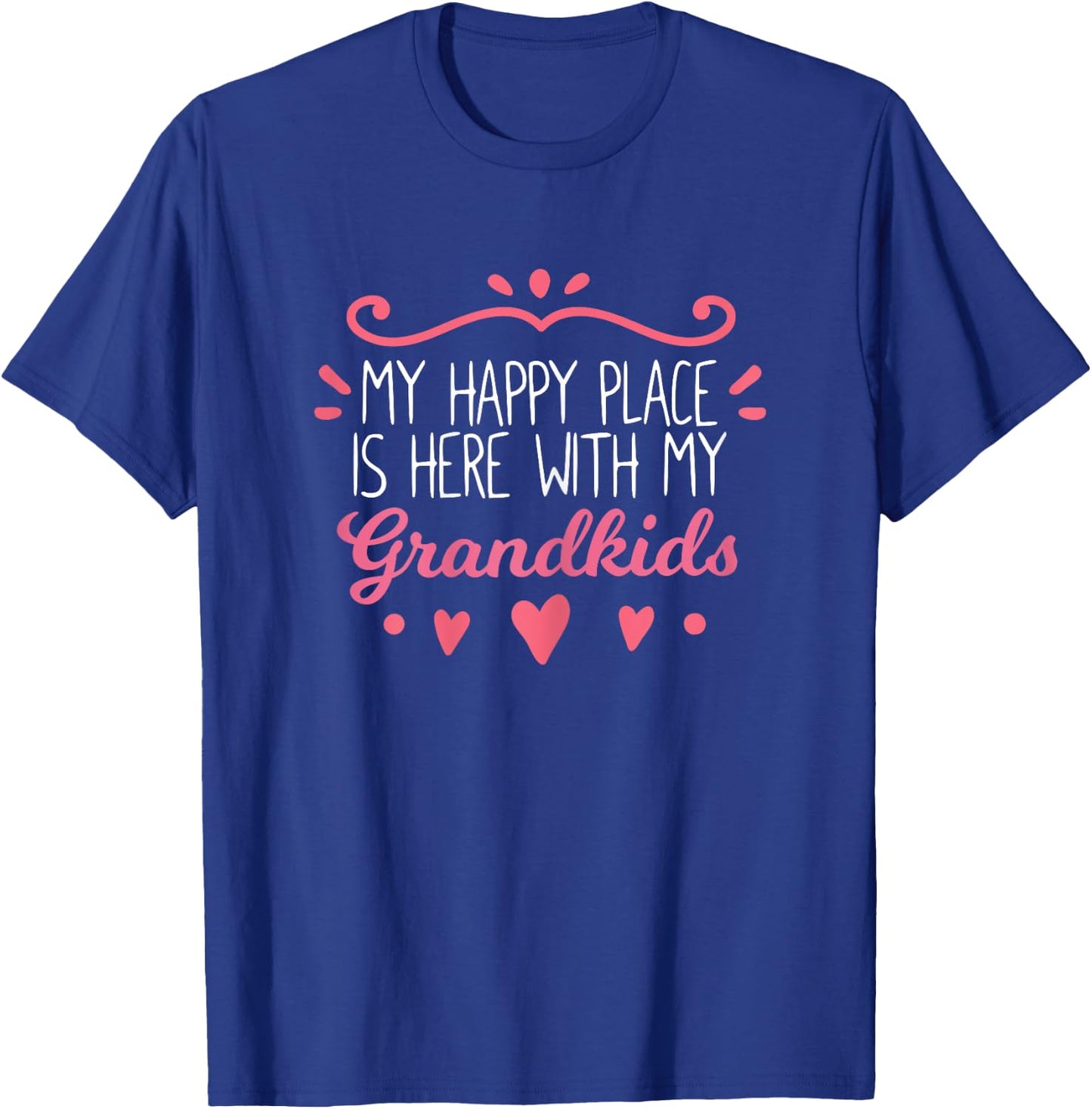 My Happy Place Is Here With My Grandkids Cool Grandma T-Shirt - T-Shirt | Royal