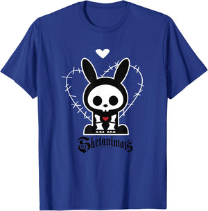 Skelanimals Stitched Vintage Jack Rabbit Heart Frame Logo T-Shirt - T-Shirt | Royal