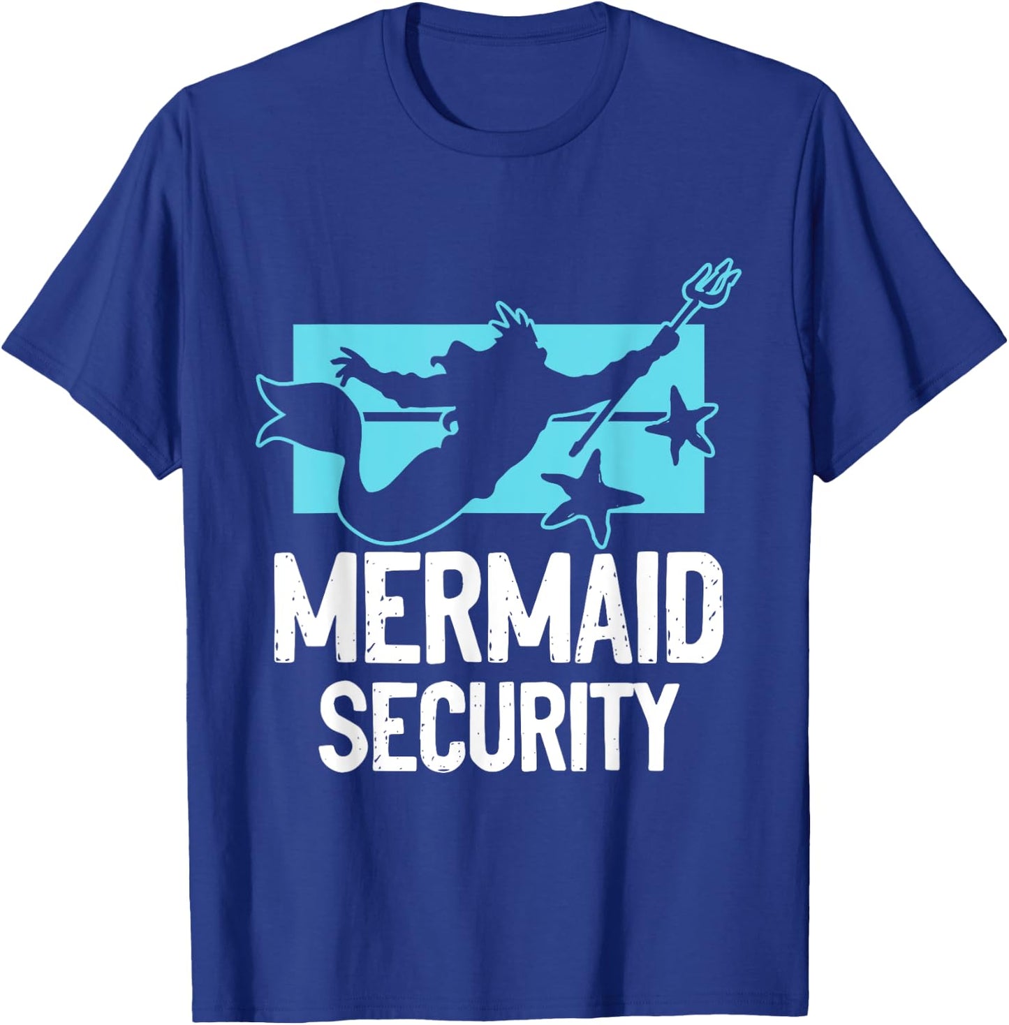 Mermaid Security - Merman Mermaid Party Swimming Sea Waves T-Shirt - T-Shirt | Royal