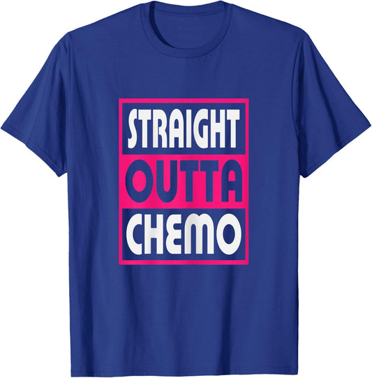Straight Outta Chemo Breast Cancer Awareness T-Shirt - T-Shirt | Royal