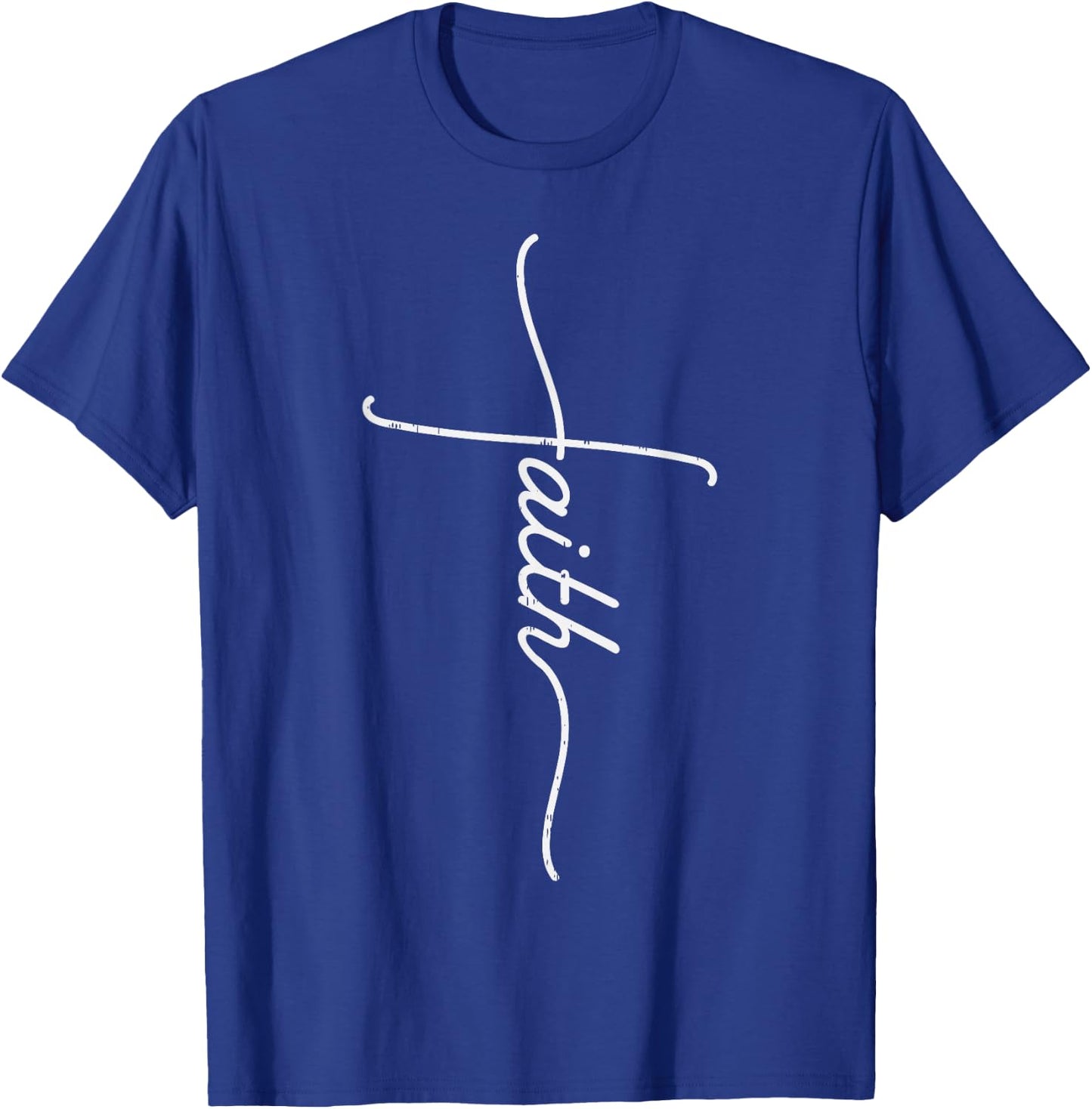 Faith Christian Cross Jesus Catholic Religion God Faith Gift T-Shirt - T-Shirt | Royal
