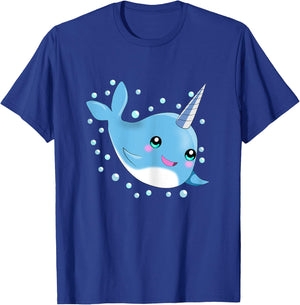 Sea Animal Lover Gift Kids Boys Girls Cute Baby Narwhal T-Shirt - T-Shirt | Royal