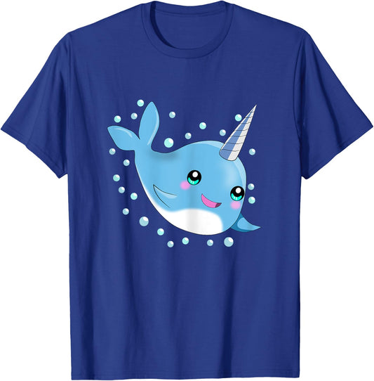 Sea Animal Lover Gift Kids Boys Girls Cute Baby Narwhal T-Shirt - T-Shirt | Royal