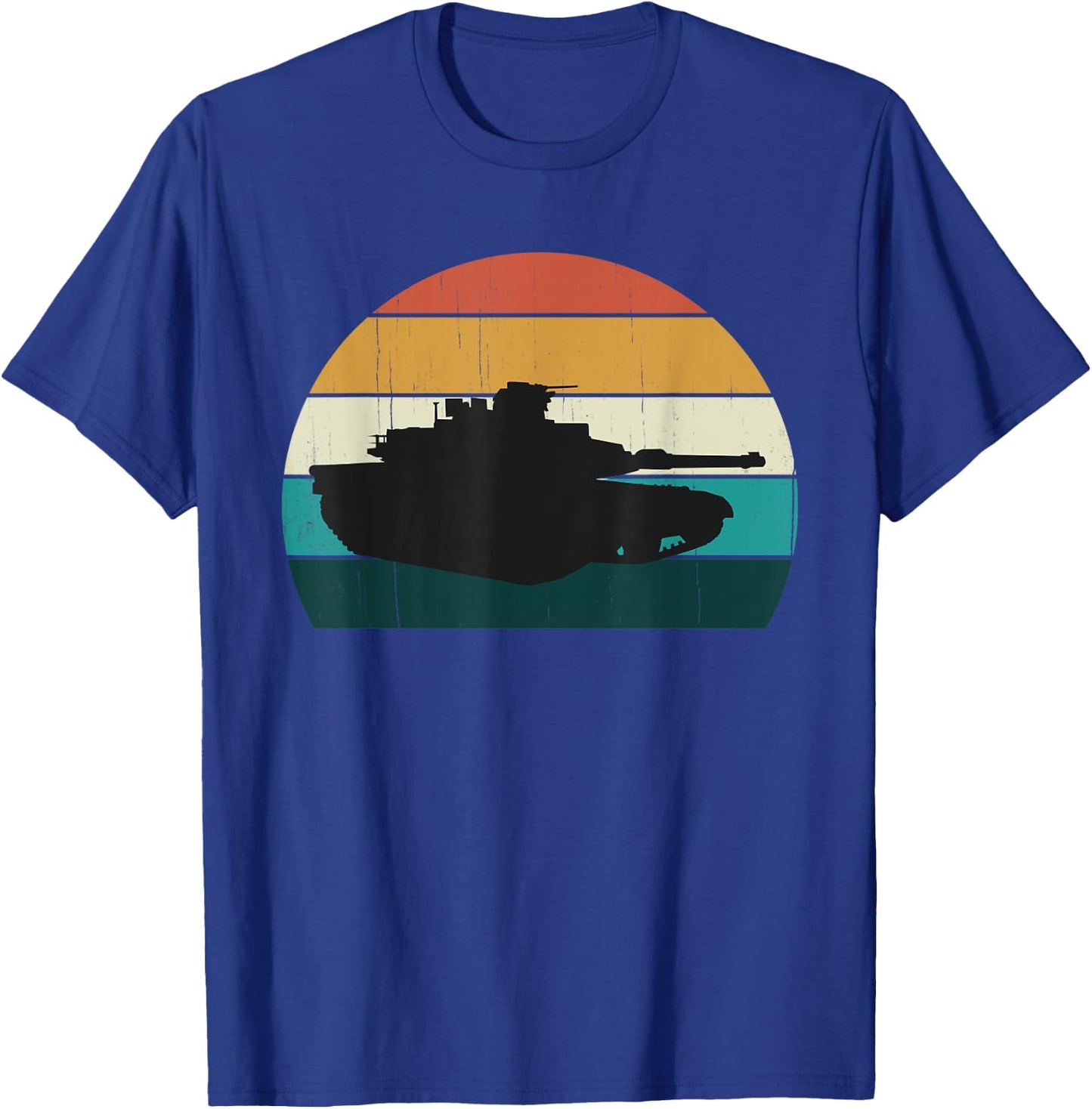 Vintage Abrams M1 - Retro Sunset American Main Battle Tank T-Shirt - T-Shirt | Royal