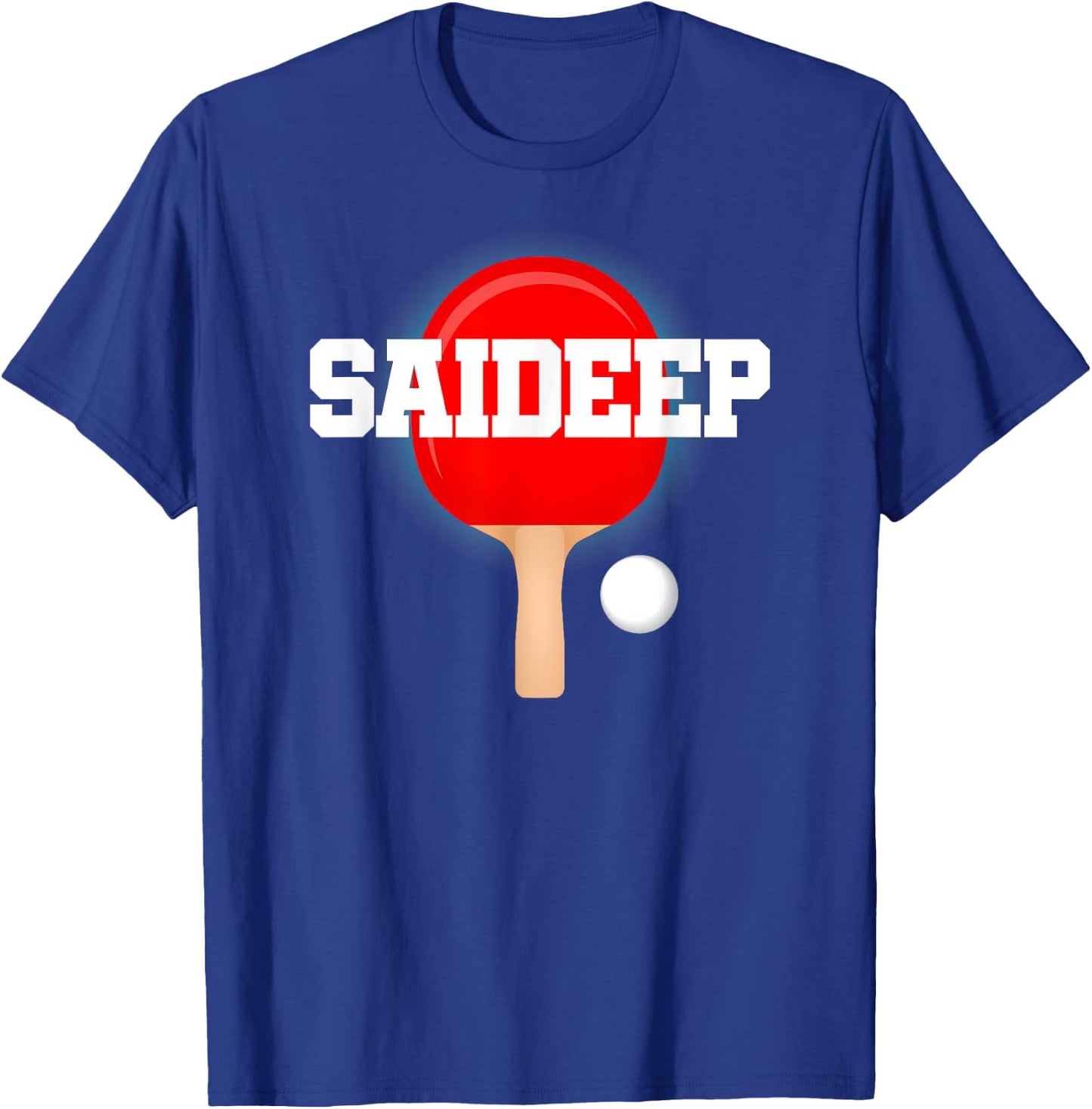 Saideep Name Boys Table Tennis Ping Pong Game Racket Sports T-Shirt - T-Shirt | Royal