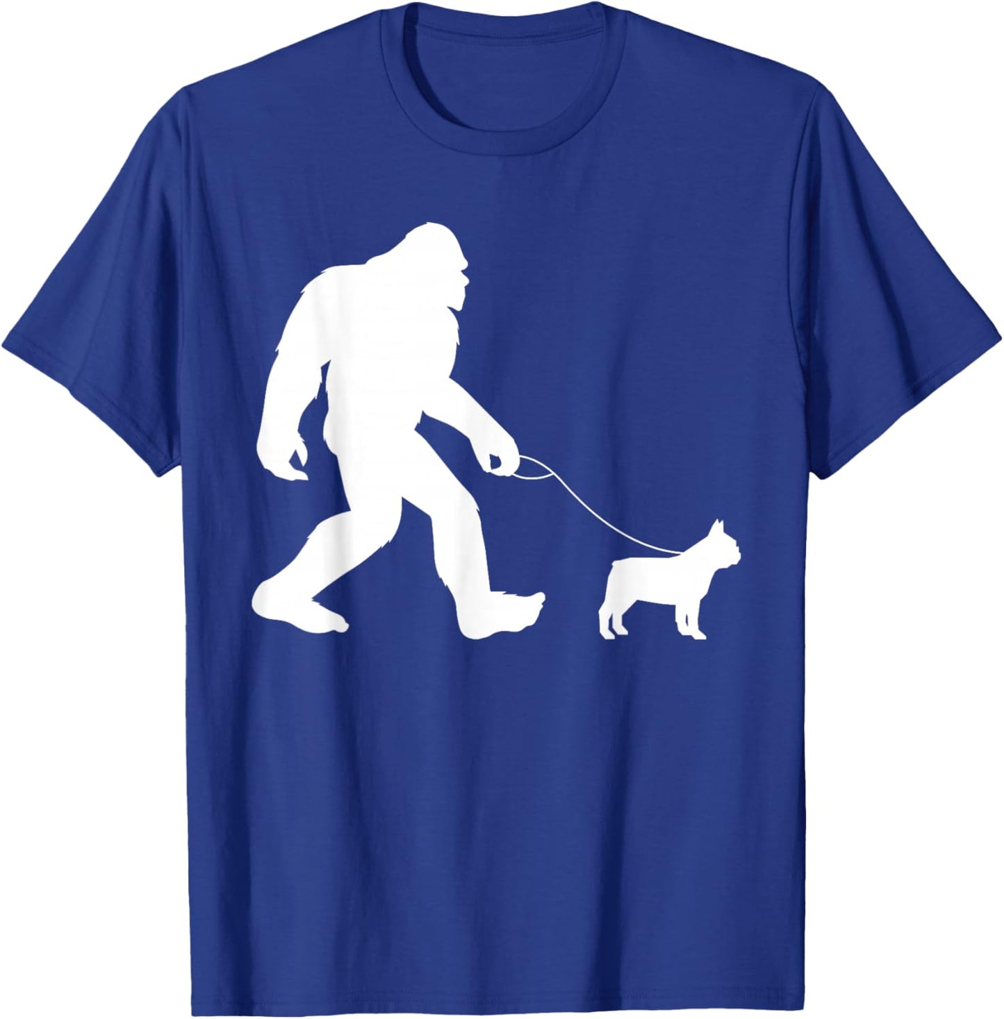 Fun Bigfoot Sasquatch Walking French Bulldog Gag Gift T-Shirt - T-Shirt | Royal