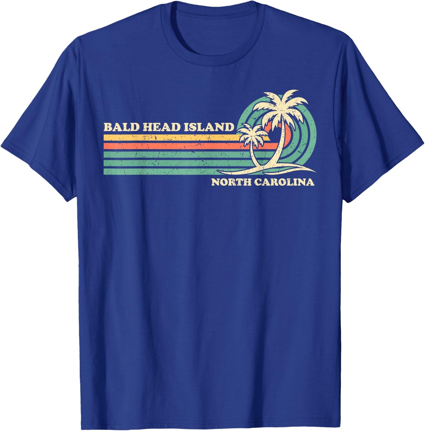 Summer Vacation Vintage Retro Carolina Bald Head Island Men Women Kids T-Shirt - T-Shirt | Royal
