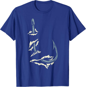 Fish Hook Cool Fishing Fisher Fisherman Angler Men Women Dad T-Shirt - T-Shirt | Royal