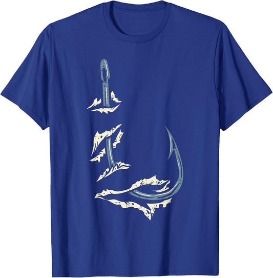 Fish Hook Cool Fishing Fisher Fisherman Angler Men Women Dad T-Shirt - T-Shirt | Royal