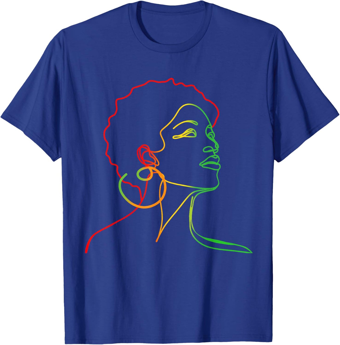 Black Women Juneteenth Face Abstract Art Melanin African T-Shirt - T-Shirt | Royal