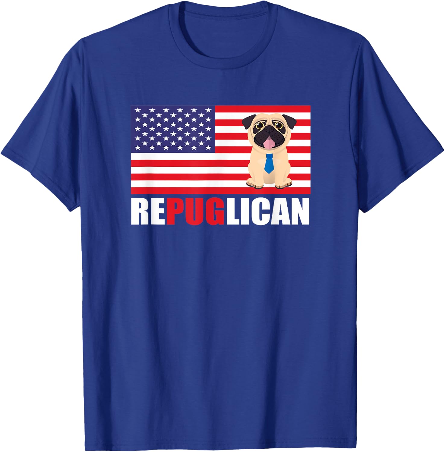 Repuglican Funny Trump Supporter Pro-Trump Pug Owner Gift T-Shirt - T-Shirt | Royal