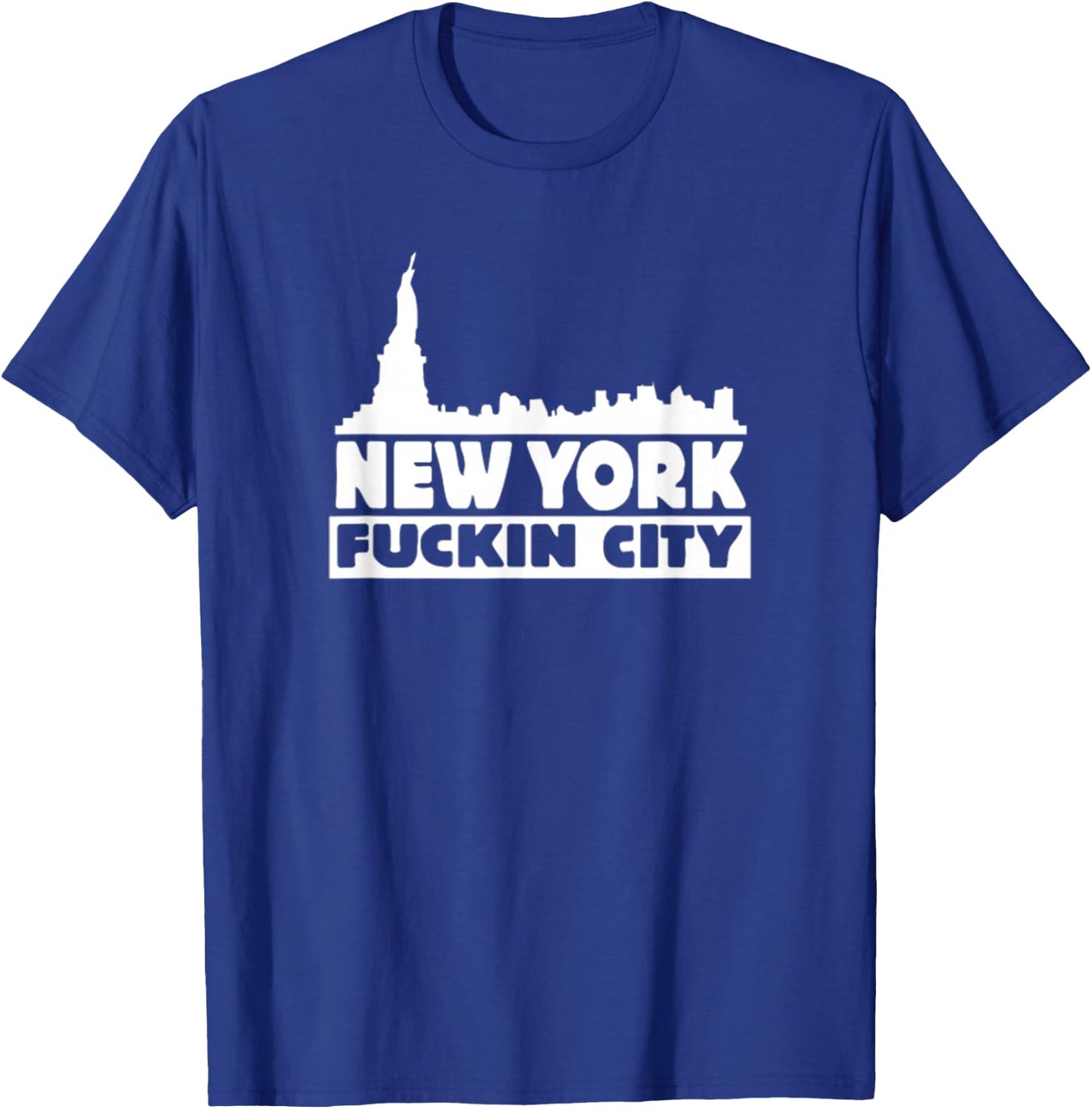 New York Fuckin City Skyline T-Shirt - T-Shirt | Royal