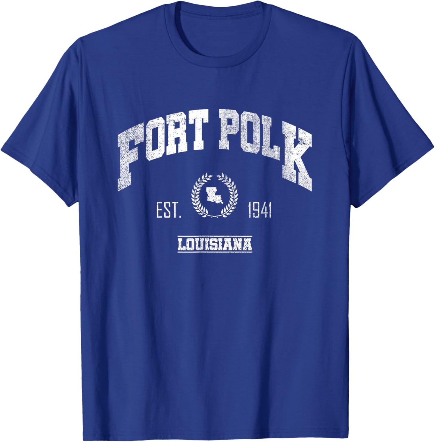 Fort Polk LA | Louisiana | Vintage Throwback T-Shirt - T-Shirt | Royal