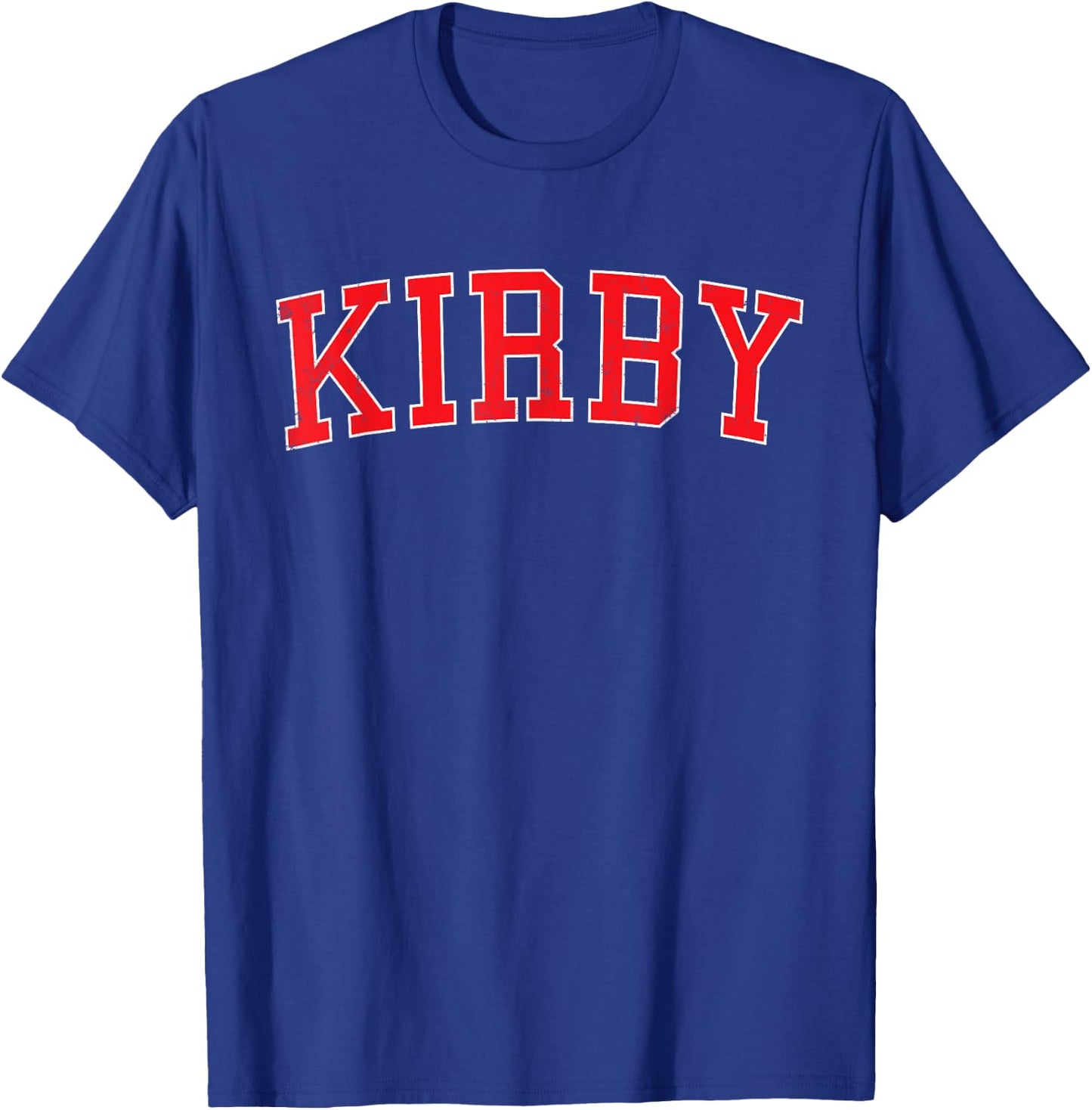 Vintage Kirby TX Distressed Red Varsity Style T-Shirt - T-Shirt | Royal