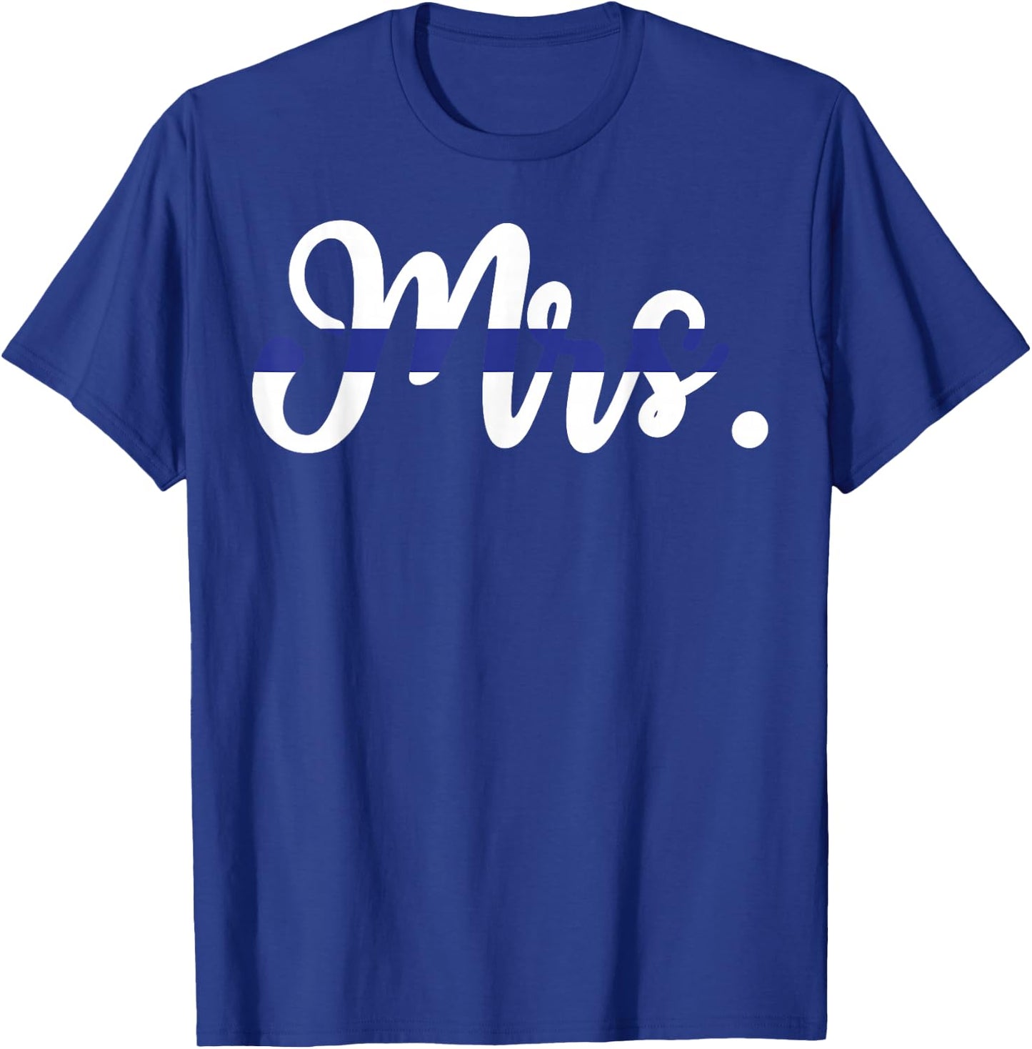Proud Wife of A Police Officer Thin Line in Blue Shirt T-Shirt - T-Shirt | Royal