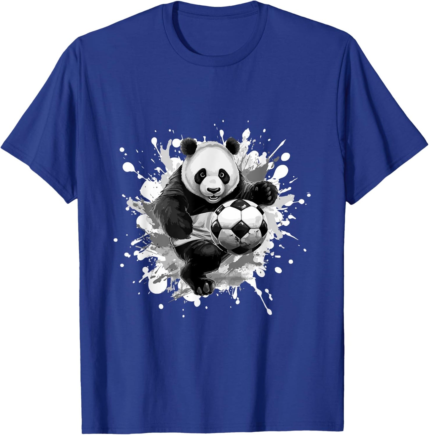 Panda Playing Soccer Sports Team Animal T-Shirt - T-Shirt | Royal