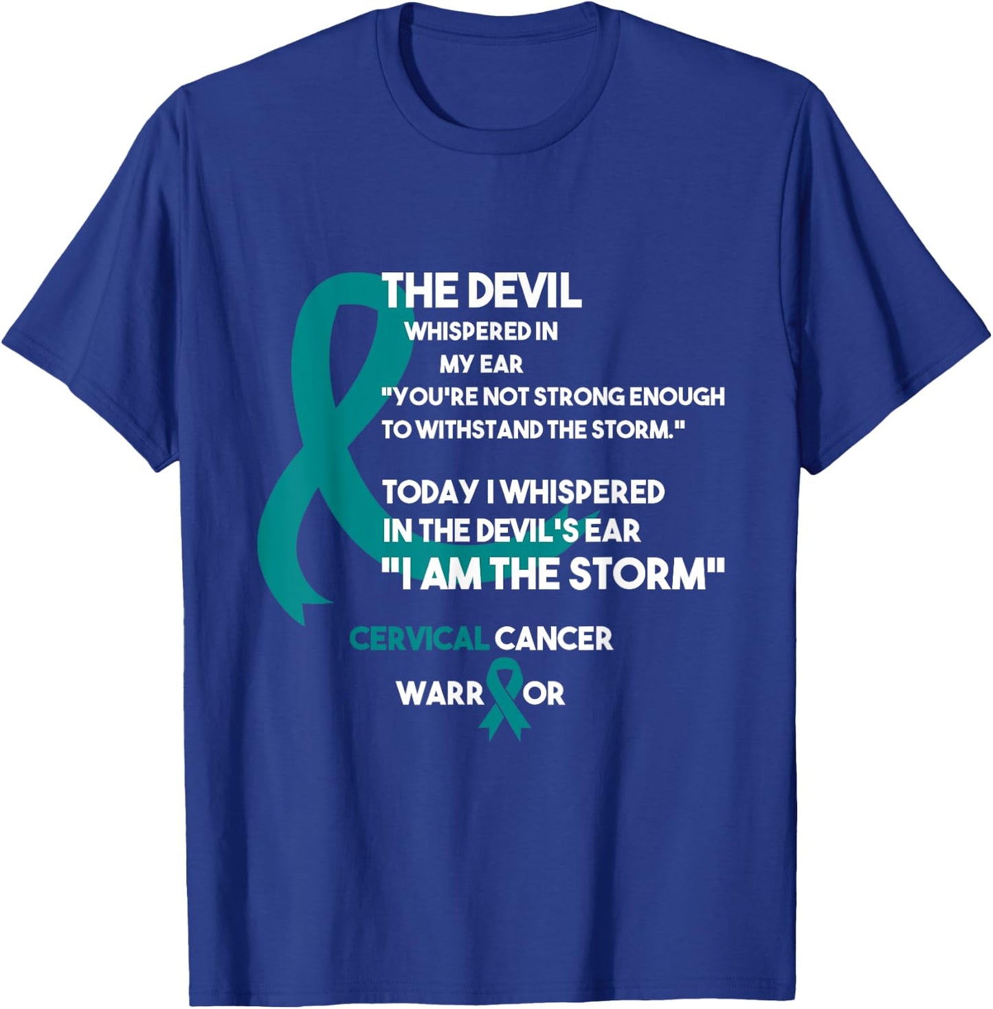 Cancer Fight Supporter Cervical Cancer Awareness T-Shirt - T-Shirt | Royal